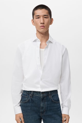 Chemise regular-fit 100 % coton - Blanc