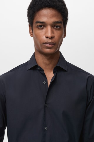 Chemise regular-fit 100 % coton - Bleu marine