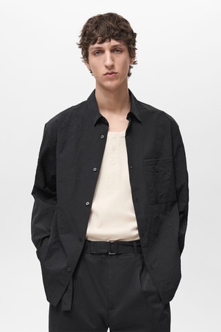Chemise effet froissé - Noir