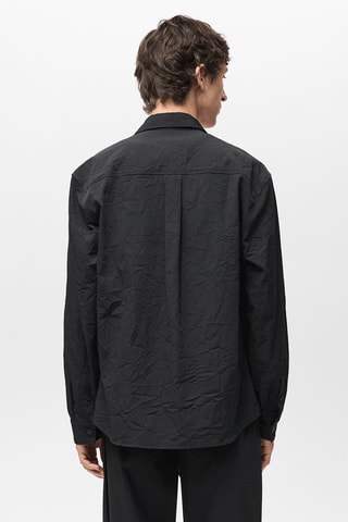 Chemise effet froissé - Noir