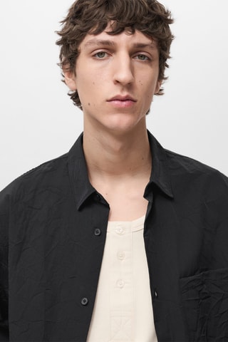 Chemise effet froissé - Noir