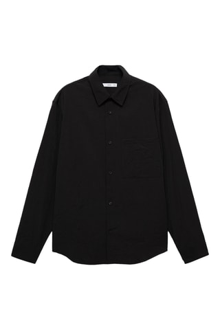 Chemise effet froissé - Noir