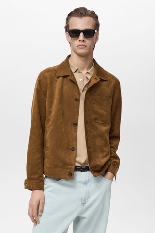 Surchemise imitation daim - Cognac