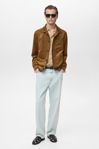 Surchemise imitation daim - Cognac