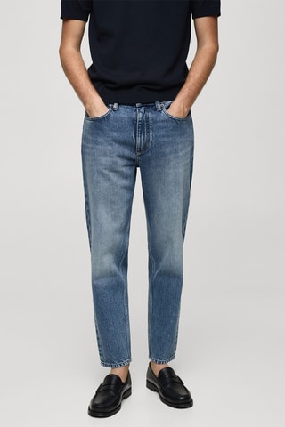 Jean court coupe carotte - Bleu