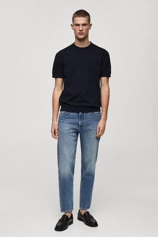 Jean court coupe carotte - Bleu