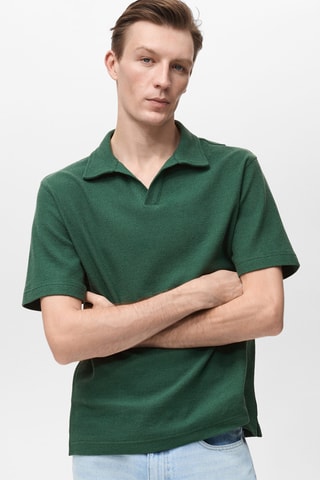 Polo texturé regular-fit - Vert foncé