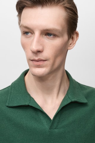 Polo texturé regular-fit - Vert foncé