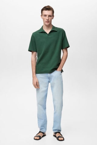 Polo texturé regular-fit - Vert foncé