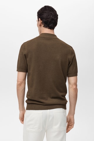 Polo maille structurée slim-fit - Marron