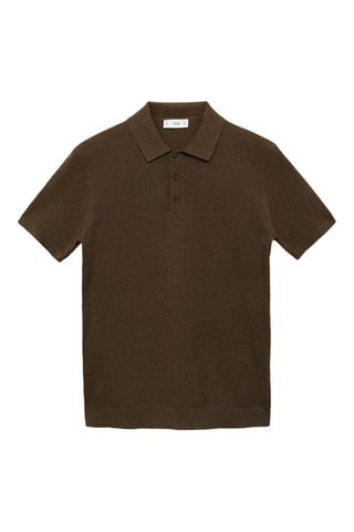 Polo maille structurée slim-fit - Marron