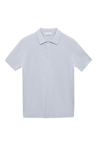 Polo maille structurée slim-fit - Bleu ciel