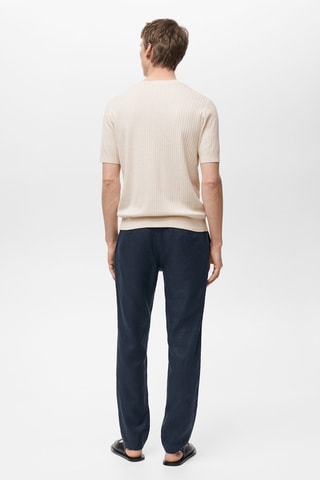 T-shirt rayures texturé - Ivoire