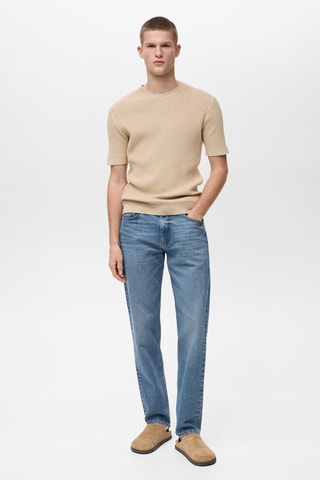 T-shirt maille coton tressé - Ecru