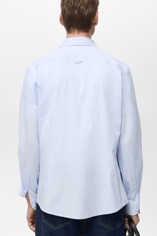 Chemise 100 % coton rayures slim-fit - Bleu ciel