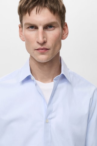 Chemise 100 % coton rayures slim-fit - Bleu ciel