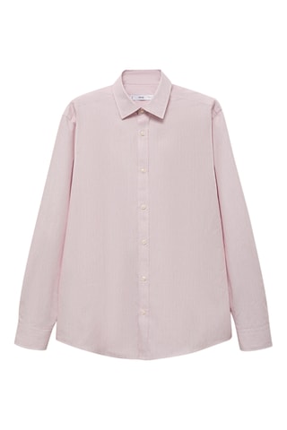 Chemise 100 % coton rayures slim-fit - Rouge