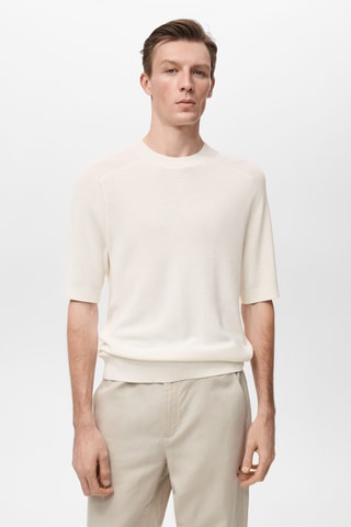 T-shirt en maille fine - Ecru