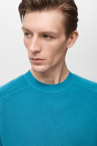 T-shirt en maille fine - Turquoise