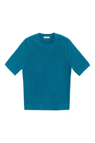 T-shirt en maille fine - Turquoise