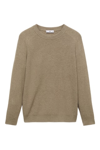 Pull-over laine maille côtelée - Gris