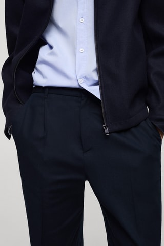 Pantalon pinces straight-fit - Bleu marine