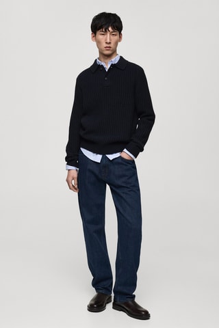 Jean Moby straight-fit délavé foncé - Bleu