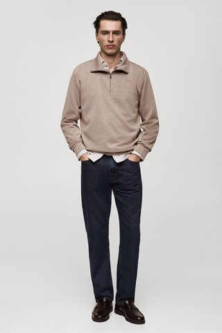 Sweat-shirt regular-fit col zippé - Gris