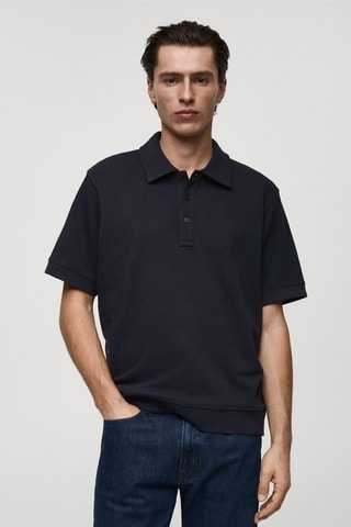 Polo coton regular-fit - Bleu marine