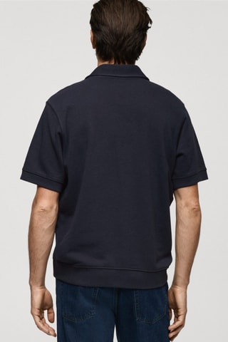 Polo coton regular-fit - Bleu marine