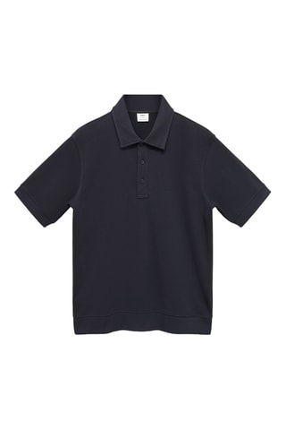 Polo coton regular-fit - Bleu marine
