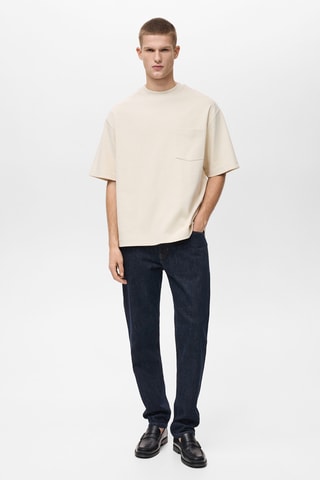 T-shirt oversize coton poche - Ecru