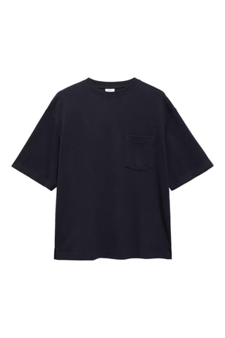 T-shirt oversize coton poche - Bleu marine