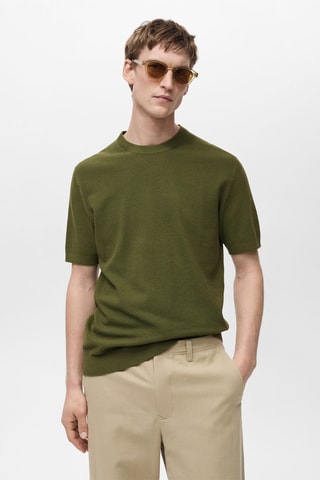 T-shirt maille fine coton - Vert