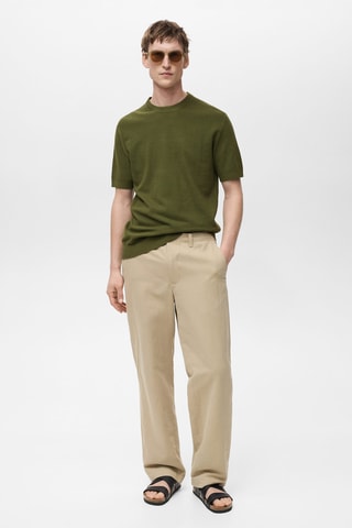 T-shirt maille fine coton - Vert