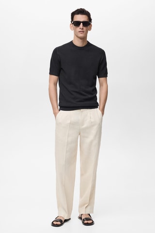 T-shirt maille fine coton - Noir