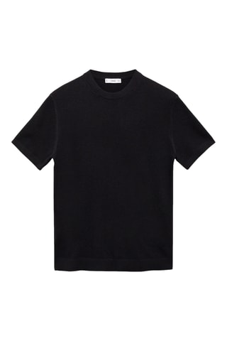 T-shirt maille fine coton - Noir