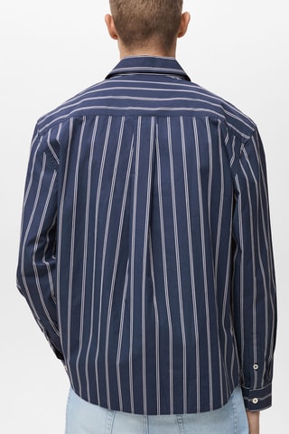 Chemise regular-fit 100 % coton rayures - Bleu marine