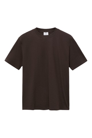 T-shirt coton seersucker - Chocolat