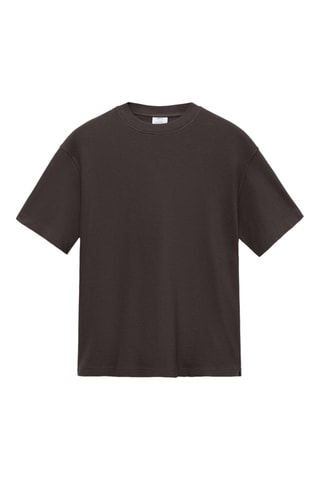 T-shirt relaxed-fit structuré - Chocolat