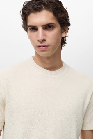 T-shirt maille fine coton - Ivoire