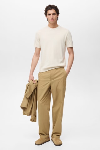 T-shirt maille fine coton - Ivoire