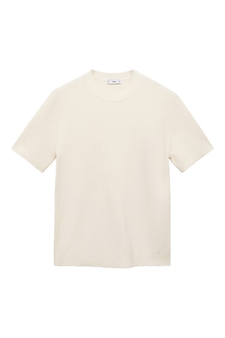 T-shirt maille fine coton - Ivoire