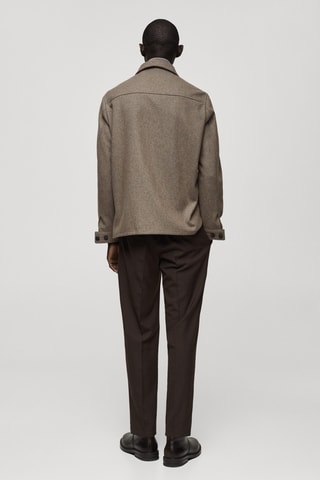 Surchemise laine mélangée flanelle - Marron