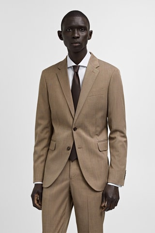 Veste costume Milán prince-de-galles - Marron