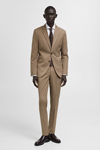 Veste costume Milán prince-de-galles - Marron