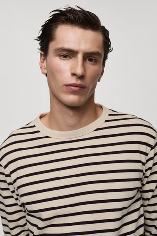 T-shirt 100 % coton rayures - Bordeaux