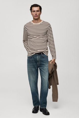 T-shirt 100 % coton rayures - Bordeaux