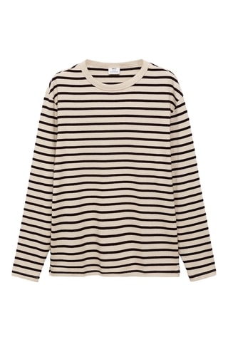 T-shirt 100 % coton rayures - Bordeaux