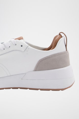 Tennis combinées cuir - Blanc